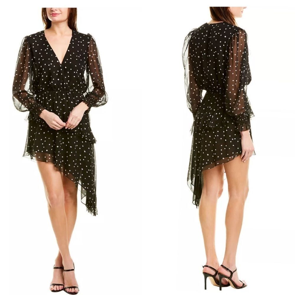 Blue Life Sample Becks polka dot Midi asymmetrical black Dress Size S